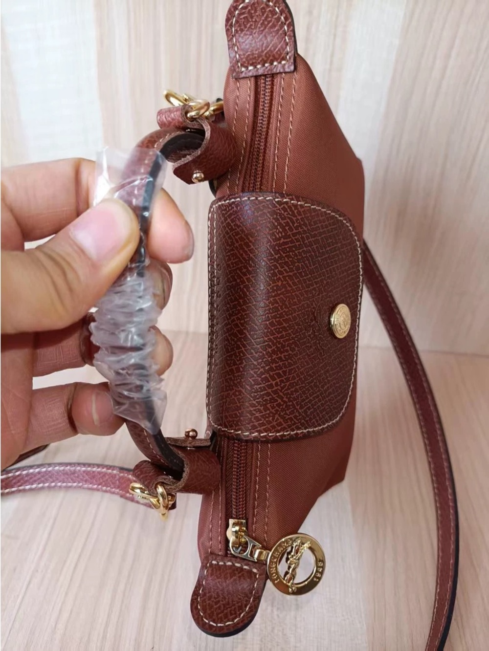 Longchamp Brown Mini Top-Handle Crossbody Bag - Picture 6 of 6